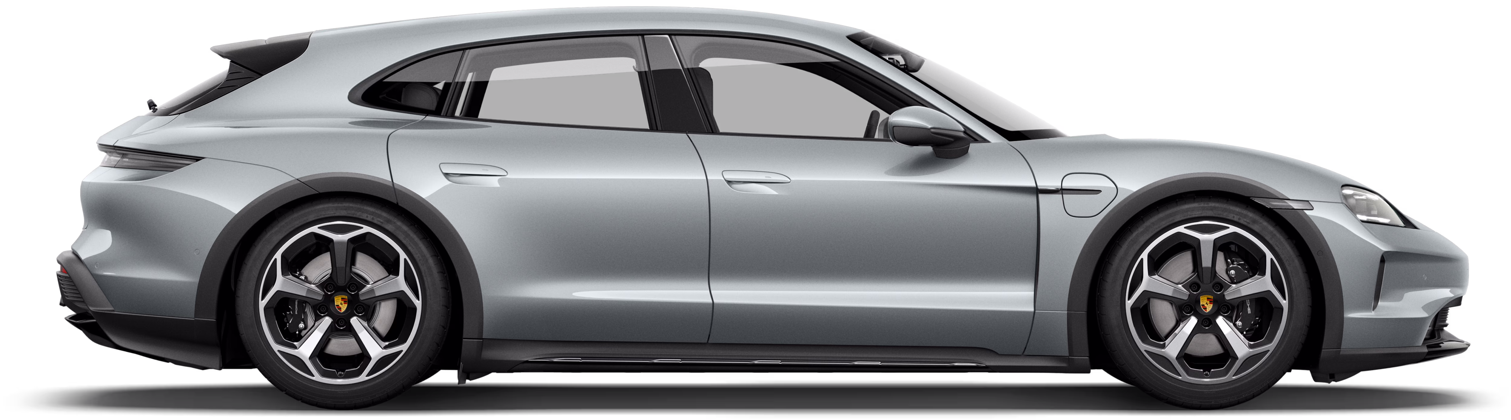 Seitenansicht eines Porsche Taycan 4 Cross Turismo.
