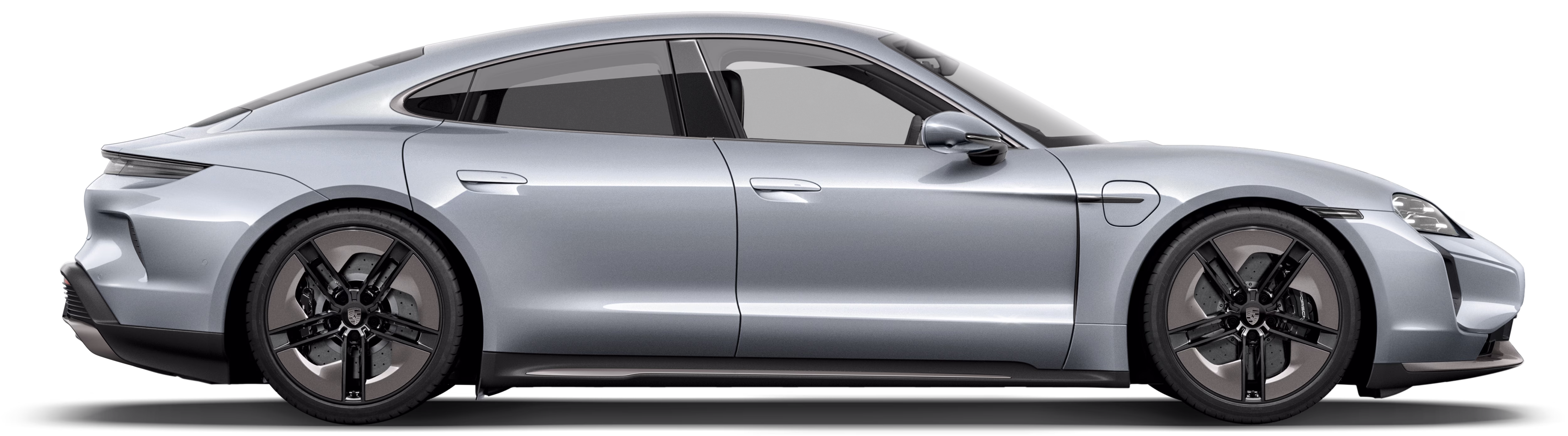 Seitenansicht eines Porsche Taycan Turbo S.