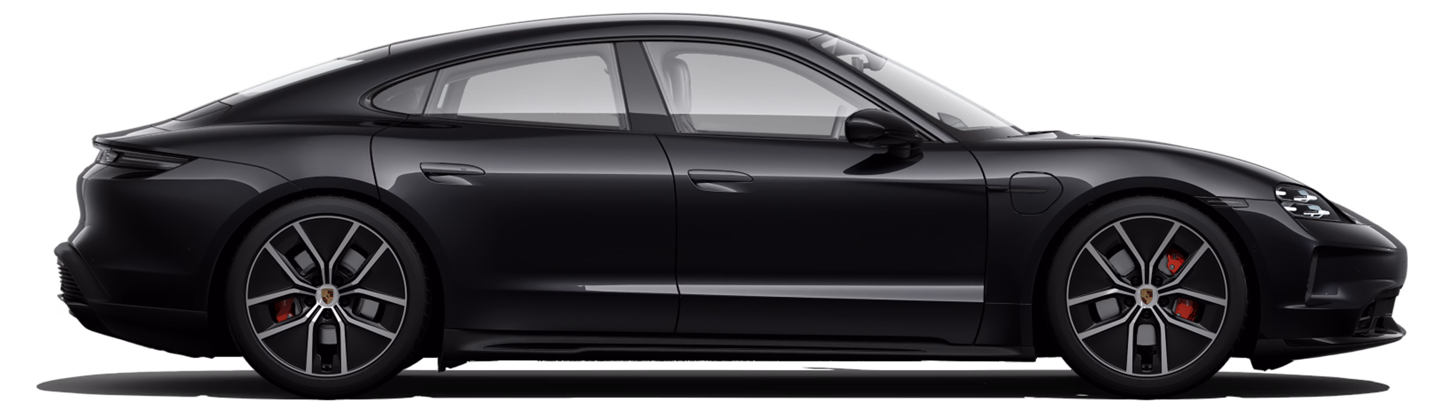 Vista lateral de un Porsche Taycan 4S Black Edition.
