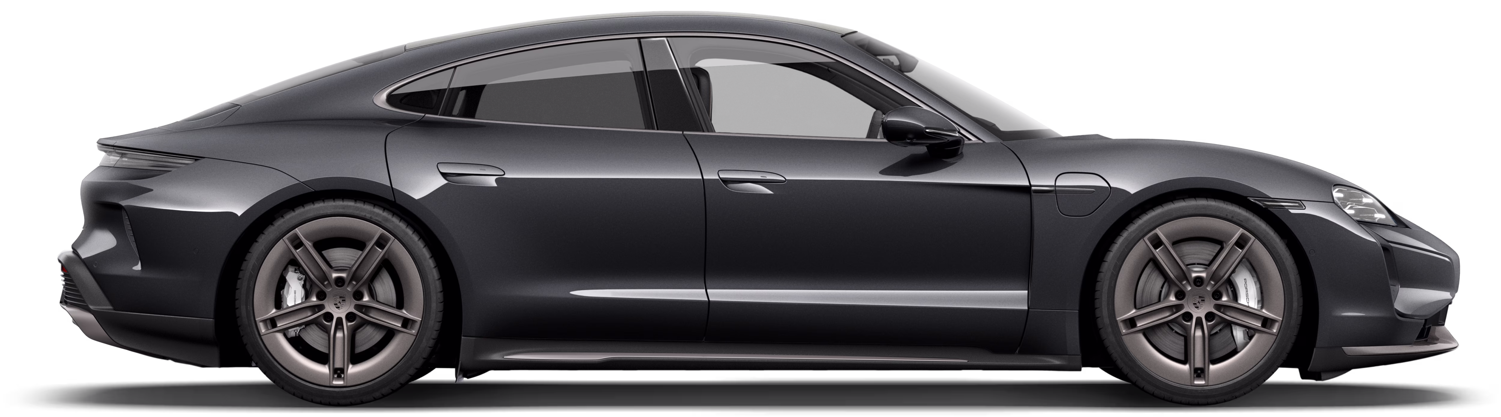 Side shot of a Porsche Taycan Turbo.