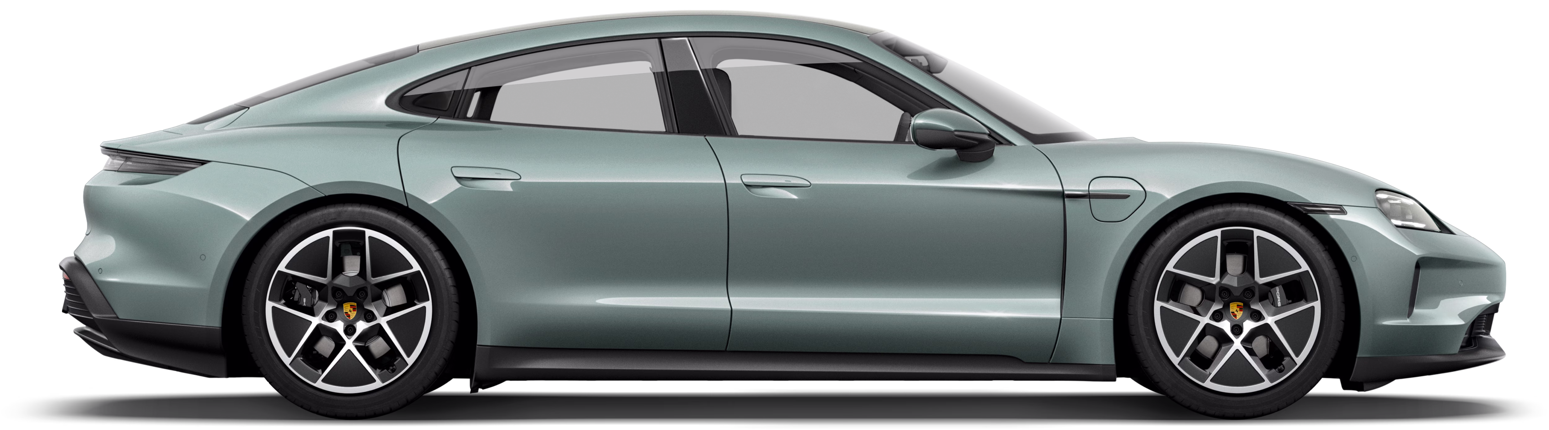 Side shot of a Porsche Taycan 4.