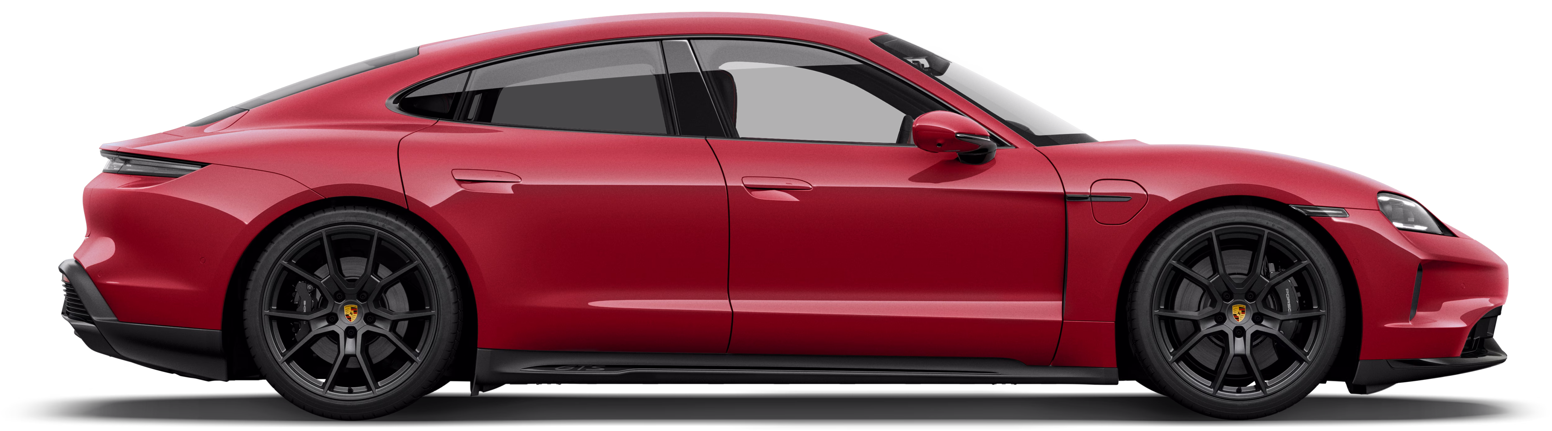 Vista lateral de un Porsche Taycan GTS.