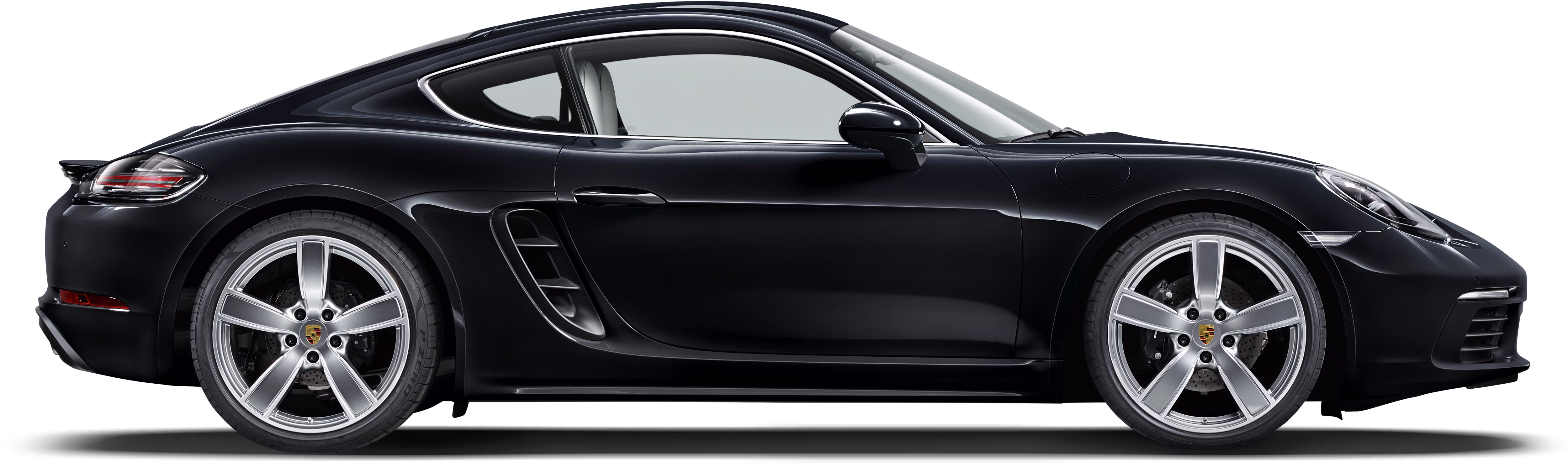 Side shot of a Porsche 718 Cayman.