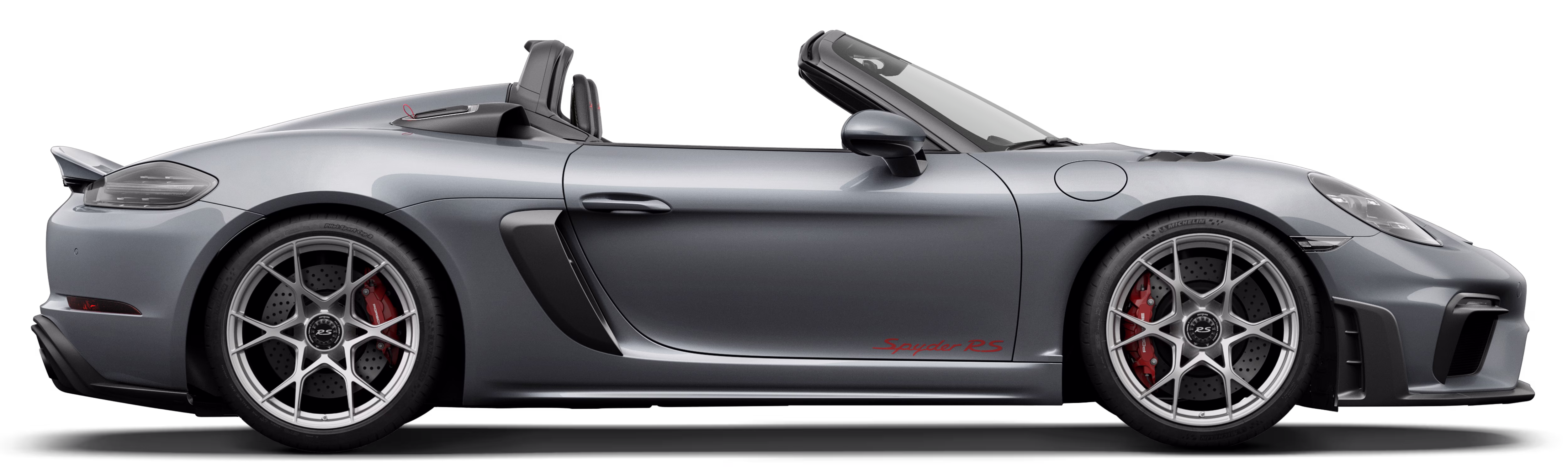 Πλάγια λήψη μιας Porsche 718 Spyder RS.