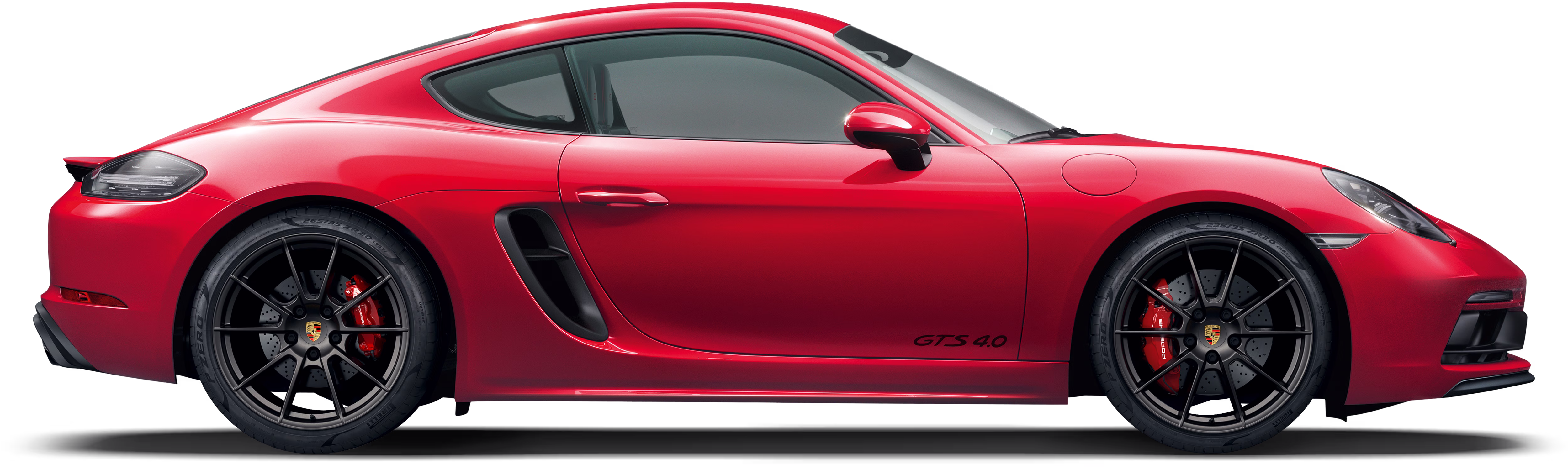 ポルシェ718 Cayman GTS 4.0のサイドショット。