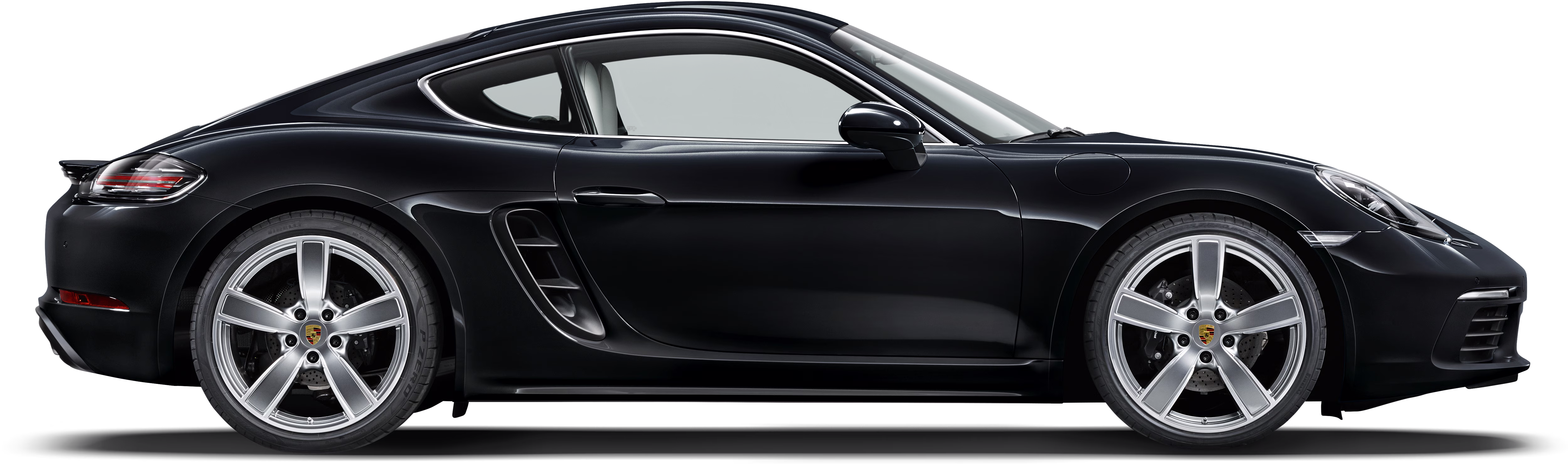 Side shot of a Porsche 718 Cayman.