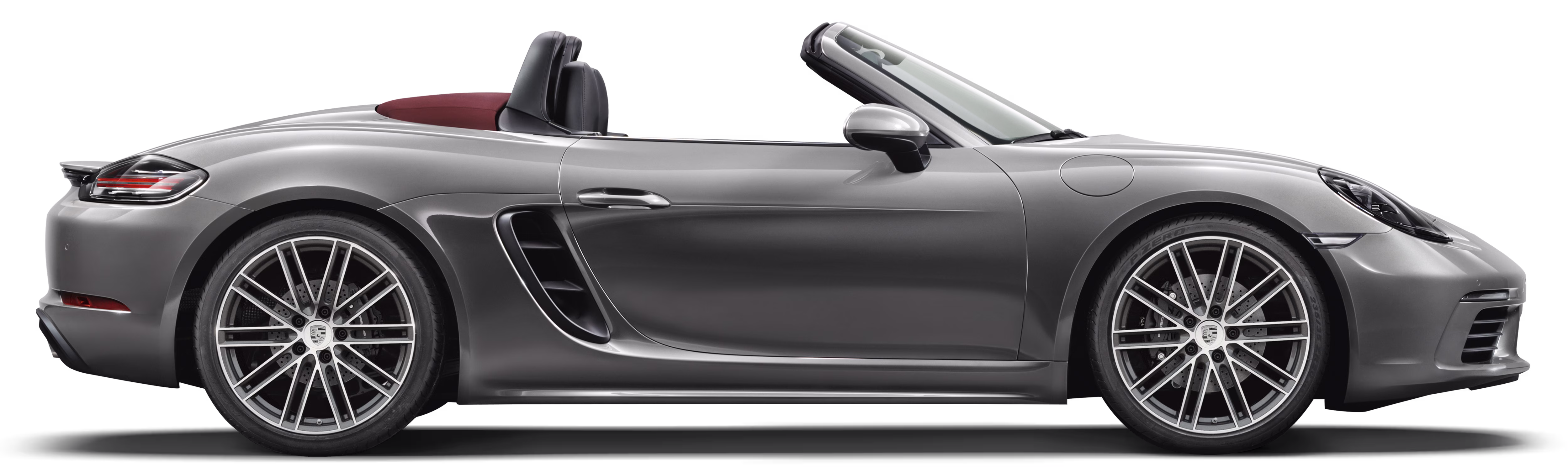 Vue latérale d’une Porsche 718 Boxster.