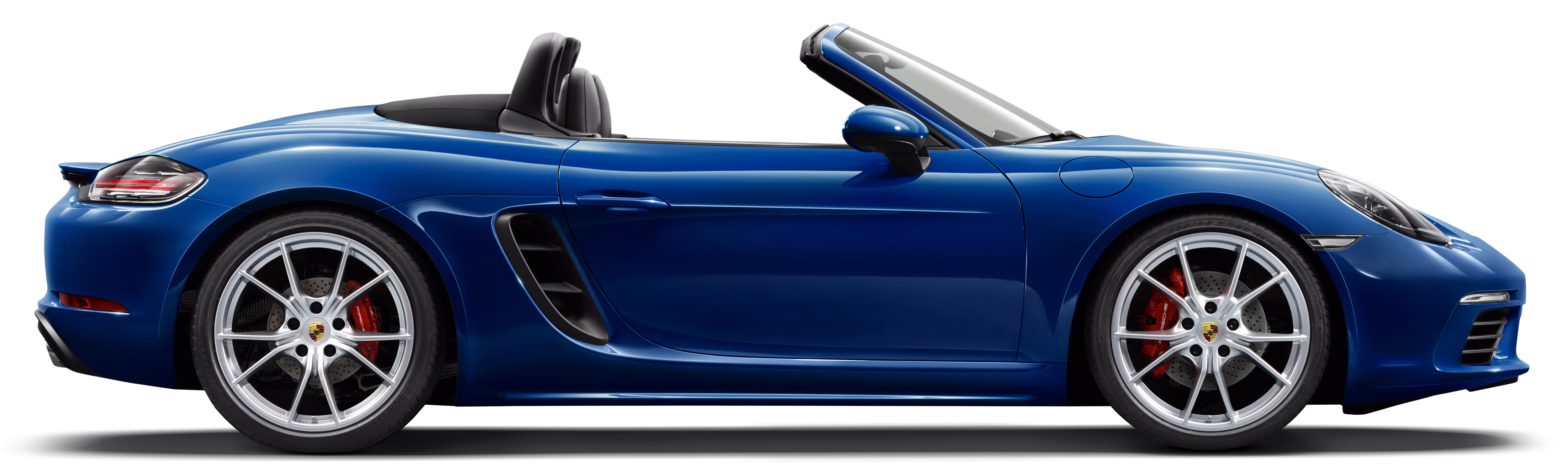 පෝර්ෂෙ 718 Boxster S රථයේ පාර්ශව දර්ශනයක්.