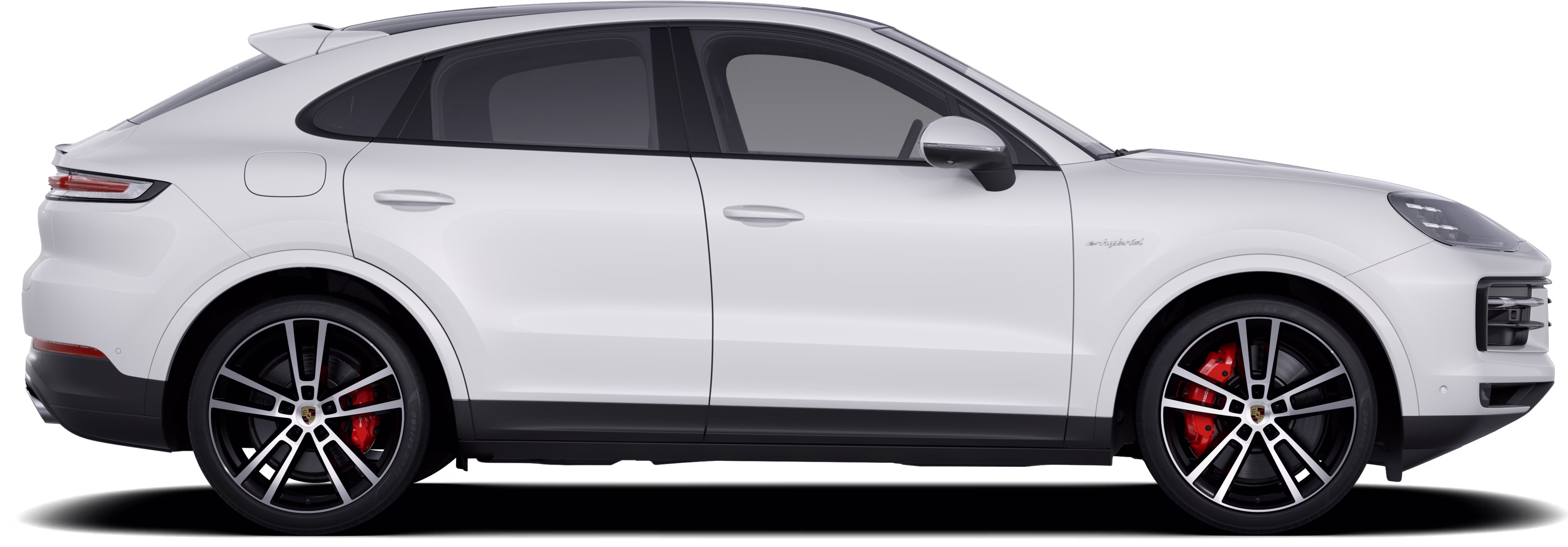 Side shot of a Porsche Cayenne S E-Hybrid Coupé.