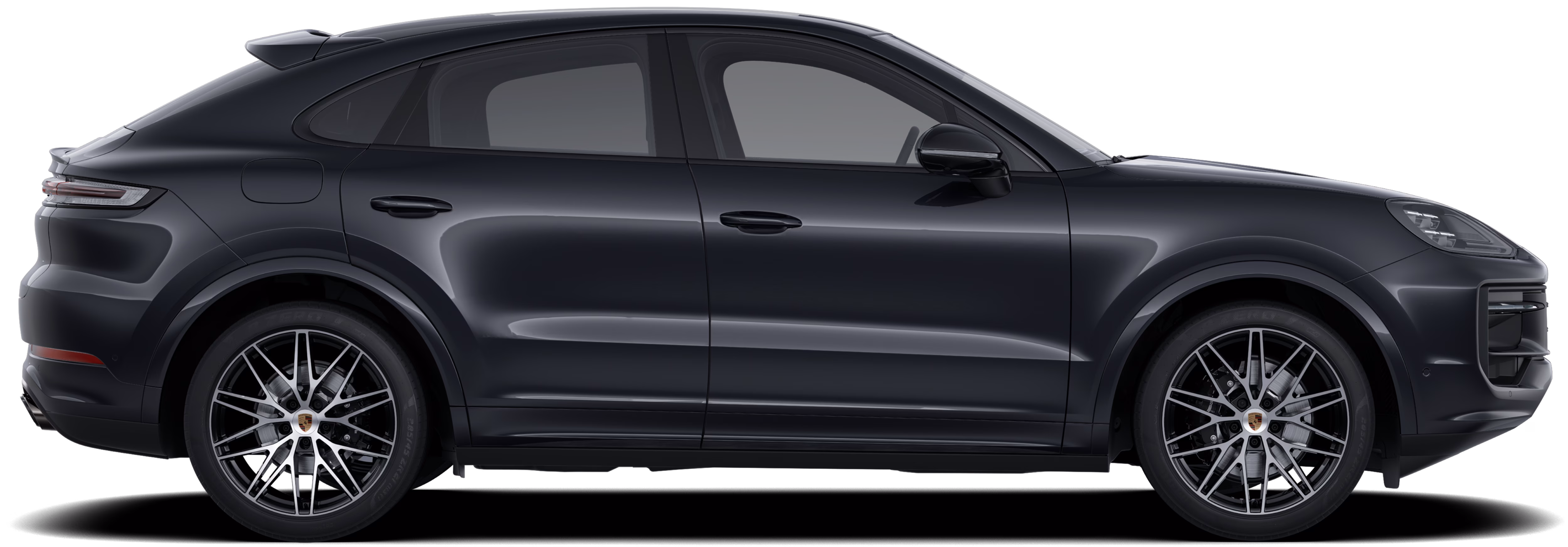 Vue latérale d’une Porsche Cayenne Coupé Black Edition.